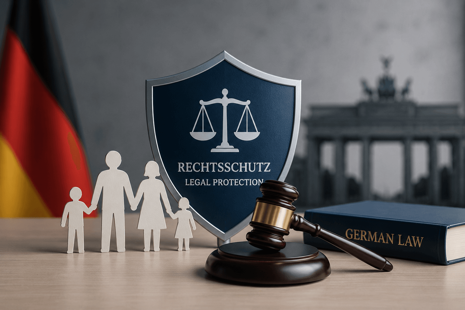 legal protection insurance in germany for expats and legal risk protection concept.