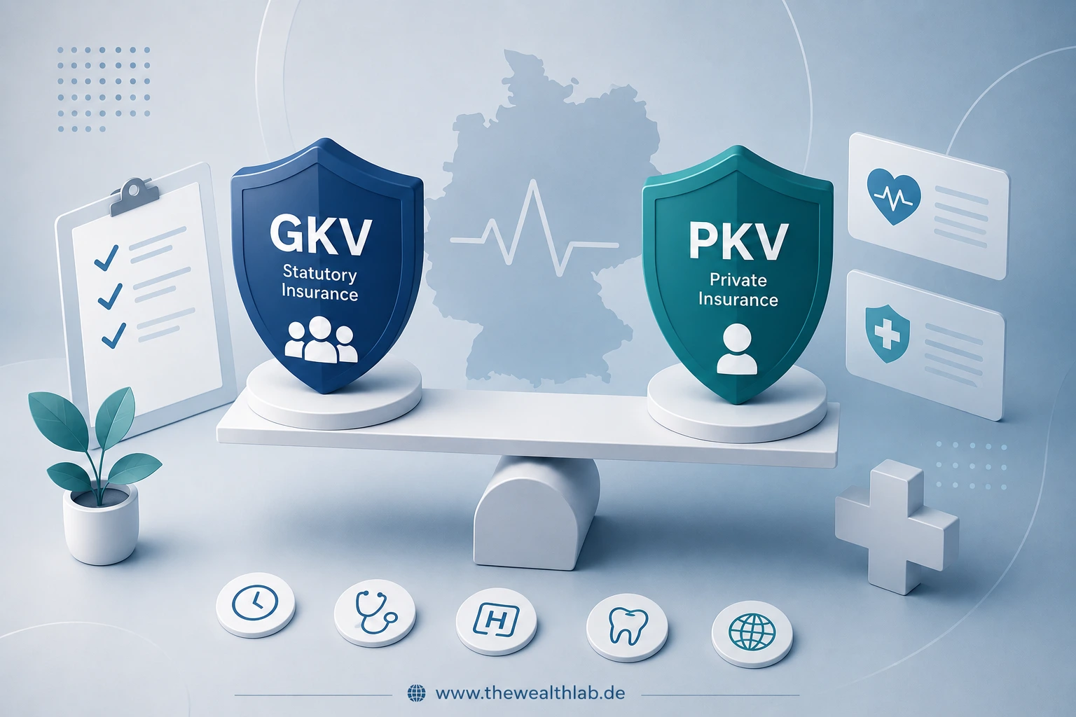 GKV vs PKV 2026 comparison infographic for expats in Germany