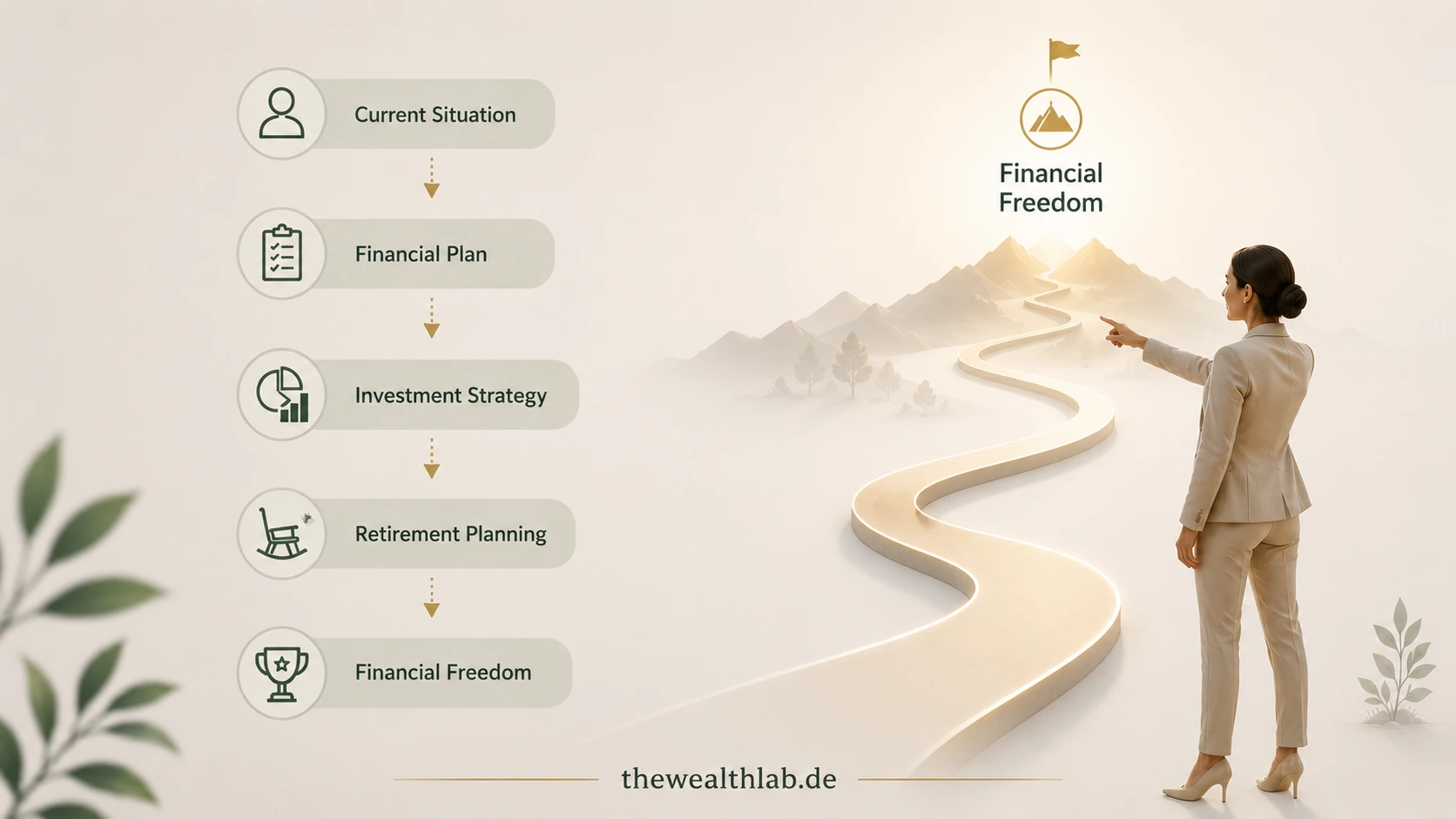 Financial roadmap showing how a financial advisor for expats in Germany helps build a long-term investment and retirement strategy.
